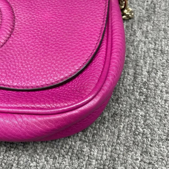 100% Authentic GUCCI Soho Pink Leather Shoulder Bag - Picture 7 of 13